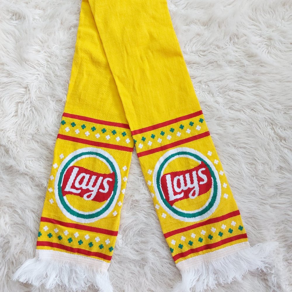Lays Chips Logo Yellow Knit Scarf 60" length